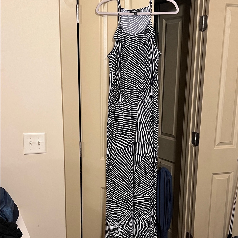 Nine West Navy and White Patterned Dress